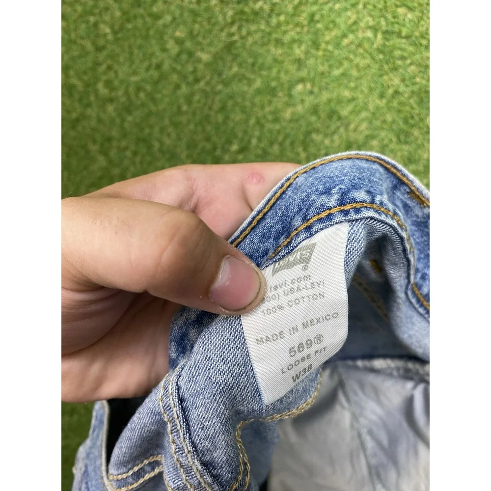 Levis 569 Jean Shorts Mens 38 Workwear Denim Relaxed Fit Wide Leg Work Skater